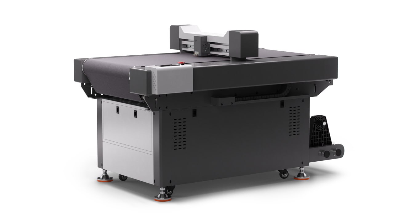 SECO flatbed DTF cutter - full machine overview rear